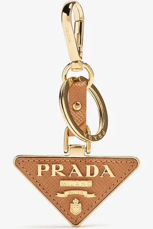 Prada Saffiano leather triangle keyring