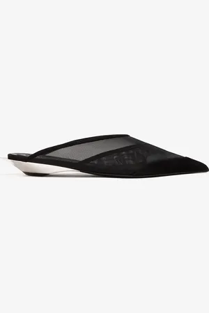 MUGLER Pointy mesh mules