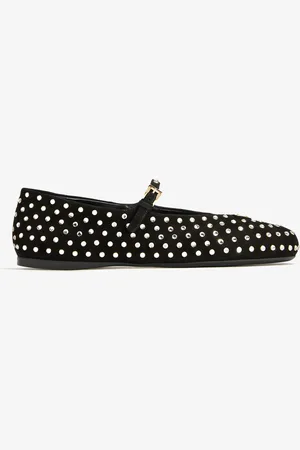 Prada Crystal suede ballerinas