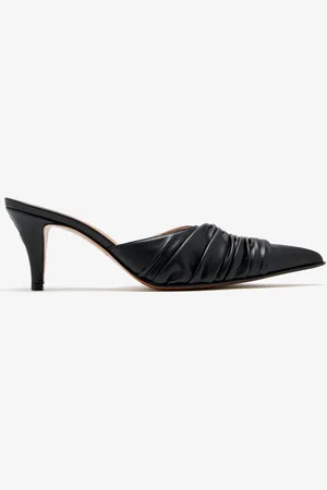Alexander McQueen Ruched leather mule sandals