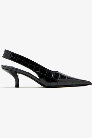 Totême Classic croco-embossed slingback pumps