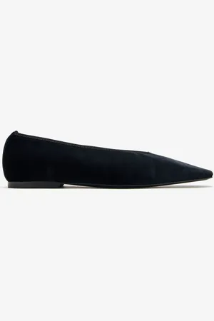 Totême Minimalist velvet ballerinas