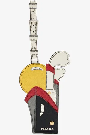 Prada Saffiano leather name tag