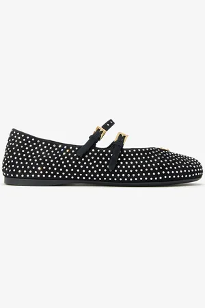 Prada Crystal suede ballerinas
