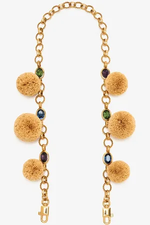 Dolce & Gabbana Gemstone raffia chain shoulder strap