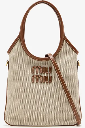 Miu Miu Ivy mini canvas and leather bag