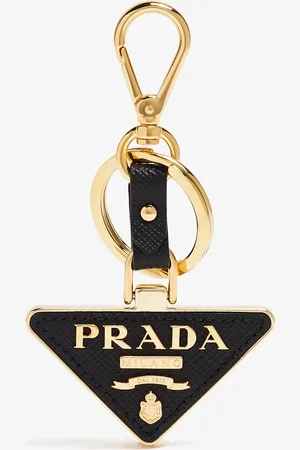 Prada Saffiano leather triangle keyring