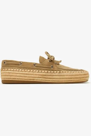 Miu Miu Suede and raffia boat shoes