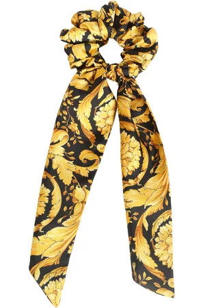 VERSACE Baroque Printed Silk Twill Scrunchie
