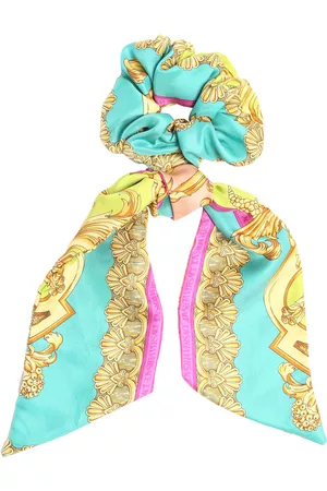 VERSACE Baroco Goddess Printed Silk Scrunchie