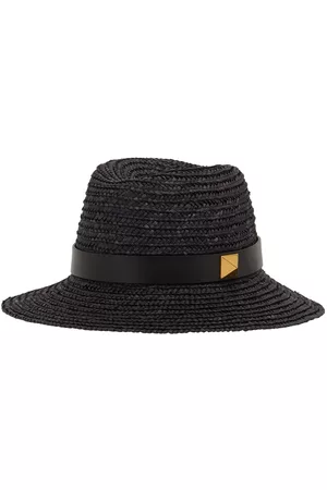 VALENTINO GARAVANI Women Hats - Rockstud Straw & Leather Hat