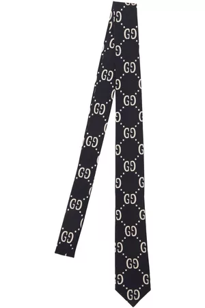 Gucci Logo Print Wool & Silk Tie