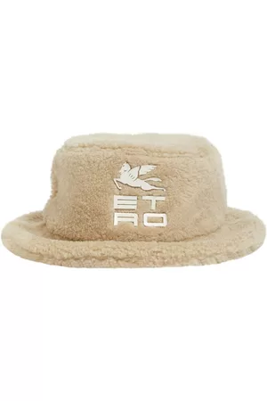 Etro Logo Faux Shearling Bucket Hat