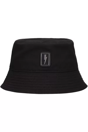 NEIL BARRETT Cotton Twill Bucket Hat W/ Enamel Badge