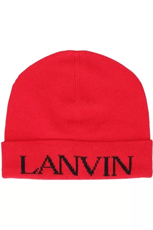 Lanvin Cotton & Wool Knit Beanie W/ Logo