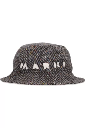 Marni Speckled Wool Logo Bucket Hat