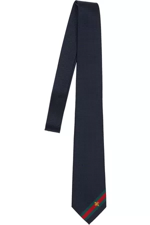 Gucci Men Neckties - 7cm Bee Web Silk Tie