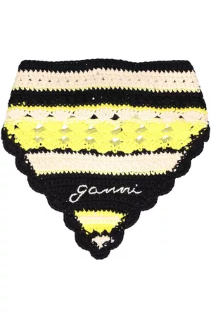 Ganni Women Hair Accessories - Cotton Crochet Bandana W/ Logo