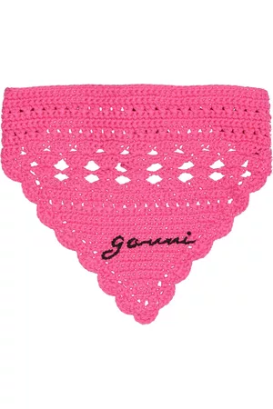 Ganni Women Hair Accessories - Cotton Crochet Bandana W/ Logo