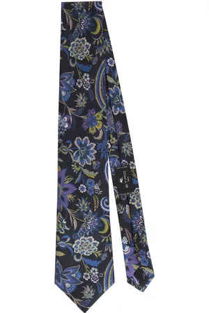 Etro Men Neckties - Flower Print Silk Tie