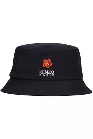 Kenzo Men Hats - Boke Embroidery Cotton Canvas Bucket Hat