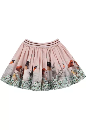 Molo Animal Organic Cotton Poplin Mini Skirt