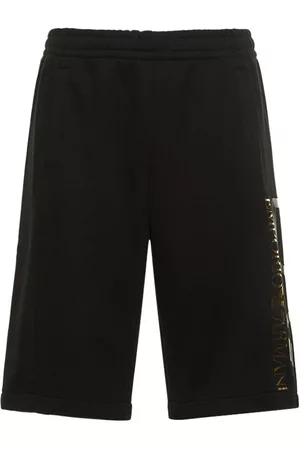 EA7 Men Shorts - Logo Series Cotton Blend Sweat Shorts