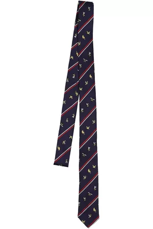 Thom Browne Men Neckties - Classic Striped Silk Tie