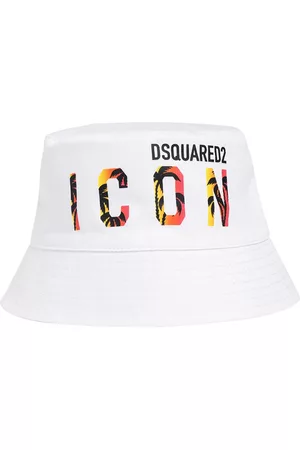 Dsquared2 Logo Print Cotton Gabardine Bucket Hat