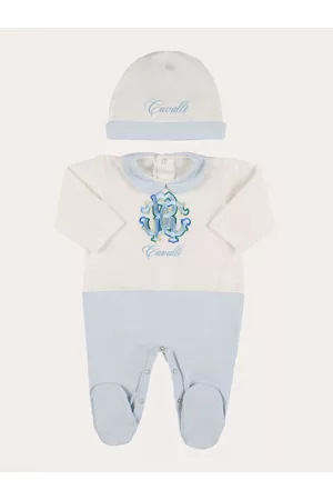 Roberto Cavalli Boys Hats - Logo Print Cotton Jersey Romper & Hat