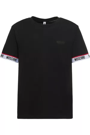 Moschino Logo Band Cotton Jersey Slim T-shirt