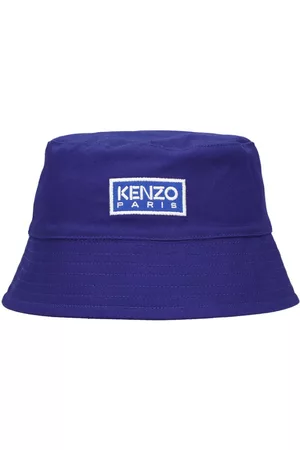Kenzo Girls Hats - Cotton Twill Bucket Hat W/ Logo Patch