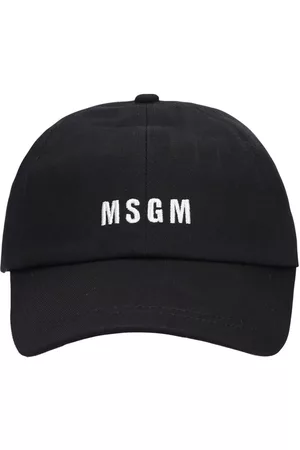 Msgm Boys Caps - Cotton Gabardine Baseball Cap W/ Logo