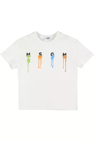 Msgm Boys T-shirts - Rubberized Logo Jersey T-shirt