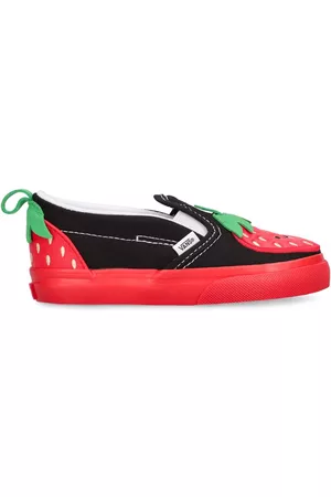 Vans Girls Sneakers - Cherry Canvas Blend Slip-on Sneakers