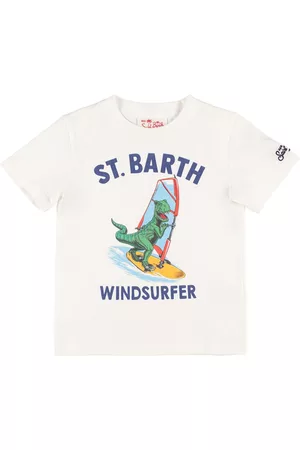 MC2 SAINT BARTH Boys T-shirts - Dino Print Cotton Jersey T-shirt