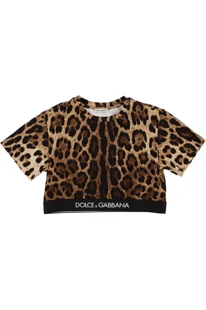 Dolce & Gabbana All Over Print Cotton Cropped T-shirt