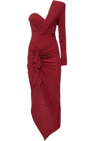 ALEXANDRE VAUTHIER One Shoulder Viscose Jersey Midi Dress