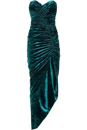 ALEXANDRE VAUTHIER Strapless Crushed Velvet Midi Dress
