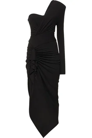 ALEXANDRE VAUTHIER One Shoulder Viscose Jersey Midi Dress