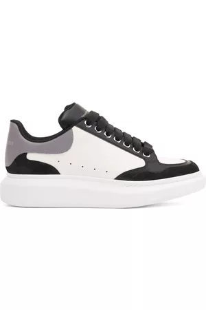 Alexander McQueen Men's Court Exaggerated-Sole Leather Sneakers