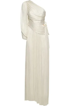 MARIA LUCIA HOHAN Beatriz Silk Tulle One Sleeve Long Dress