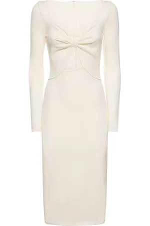 Giambattista Valli Viscose Knit Cutout Midi Dress W/ Bow