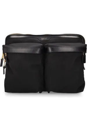 Tom Ford Logo Tech & Leather Messenger Bag