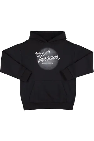 VERSACE Printed Logo Cotton Hoodie