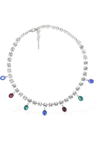 Alessandra Rich Crystal Necklace W/ Pendants