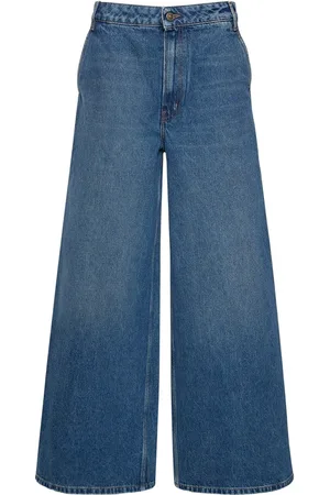 Gauchere Low Waist Cotton Denim Wide Leg Jeans