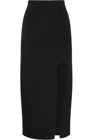 ALESSANDRO VIGILANTE Jersey Midi Skirt W/ Side Slit