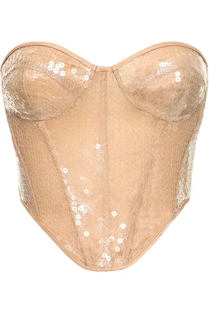 DAVID KOMA Sequin Strapless Bustier Top