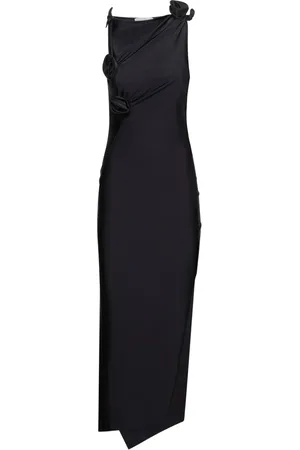 COPERNI Asymmetric Midi Dress W/flower Appliqués